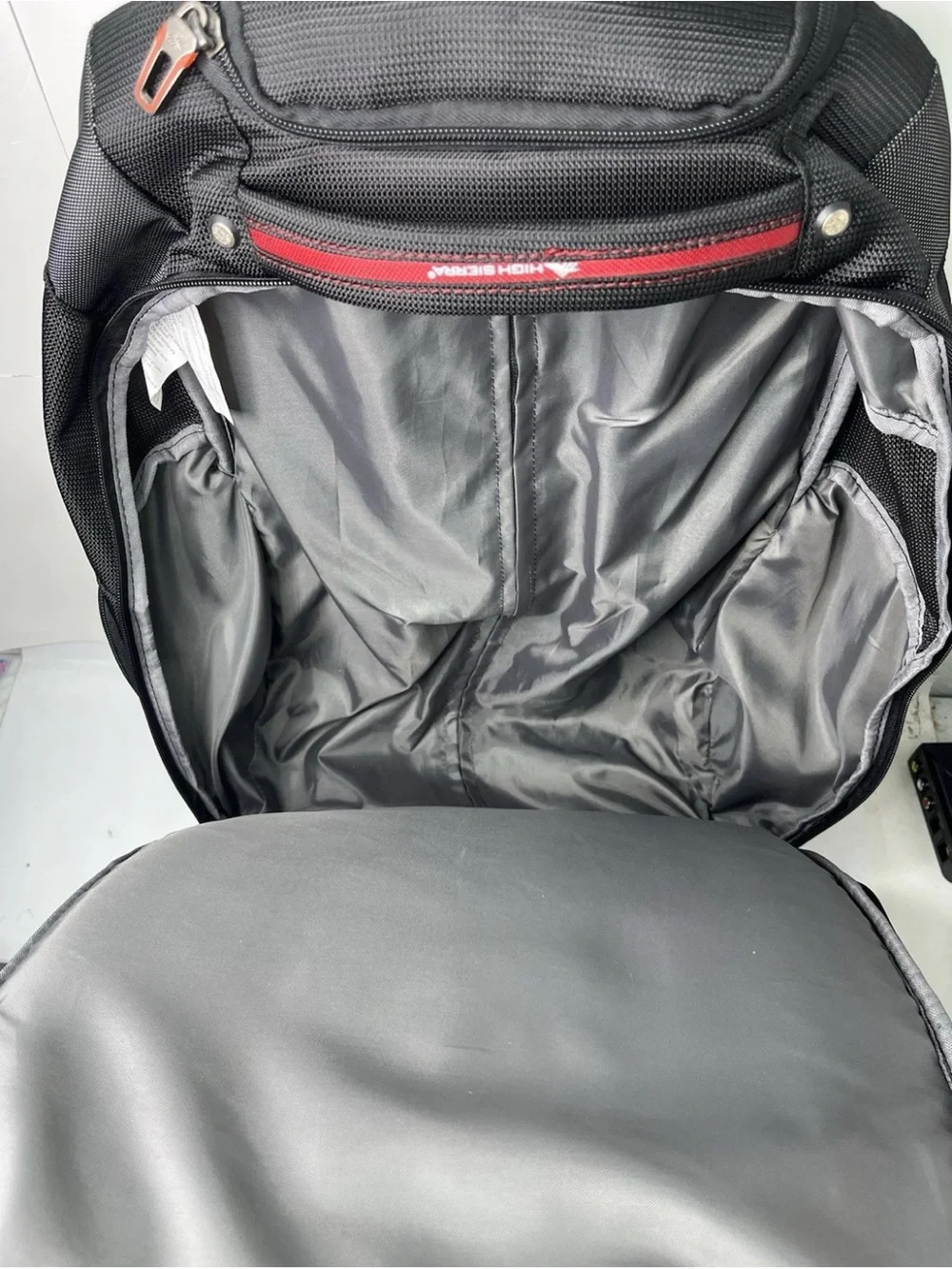 High Sierra Rolling Backpack Black Red Tech Spot Laptop Pocket Travel Adventure